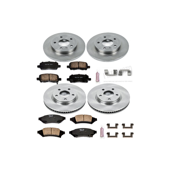 PowerStop OE Stock Replacement Low-Dust Ceramic Brake Pad and Rotor Kit