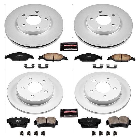 PowerStop Genuine Geomet Coated Rotor and Low-Dust Ceramic Brake Pad Kit