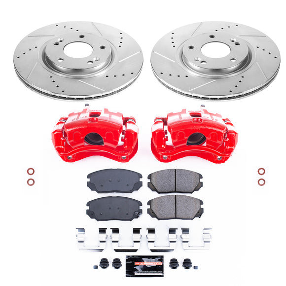 PowerStop Z23 Daily Driver Carbon-Fiber Ceramic Pads Drilled & Slotted Rotor & C