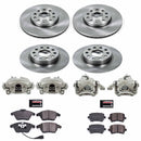 PowerStop OE Stock Replacement Low-Dust Ceramic Brake Pad, Rotor and Caliper Kit