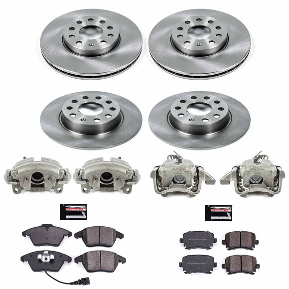 PowerStop OE Stock Replacement Low-Dust Ceramic Brake Pad, Rotor and Caliper Kit