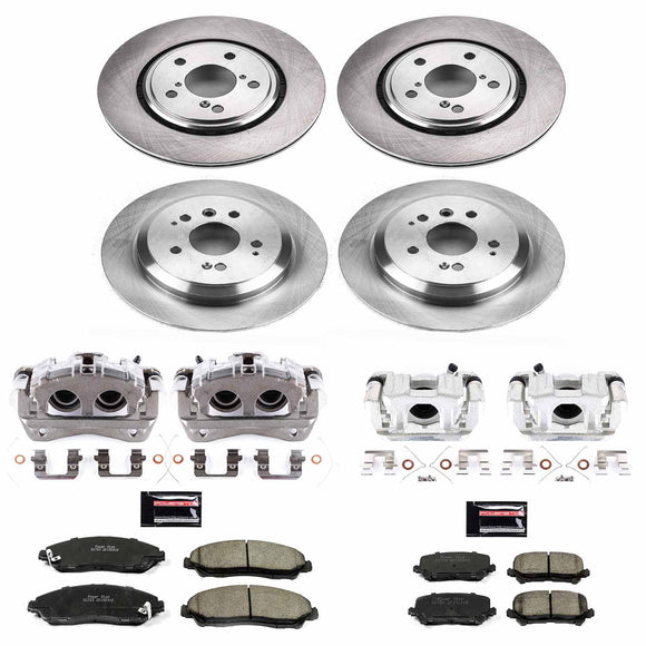 PowerStop OE Stock Replacement Low-Dust Ceramic Brake Pad, Rotor and Caliper Kit