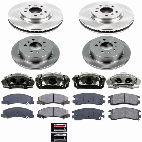 PowerStop OE Stock Replacement Low-Dust Ceramic Brake Pad, Rotor and Caliper Kit