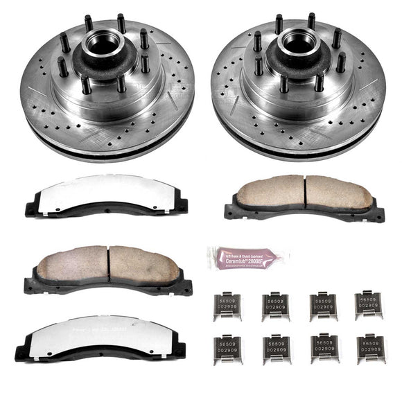 PowerStop Z36 Carbon-Fiber Ceramic Brake Pad with Drilled and Slotted Rotor Kit