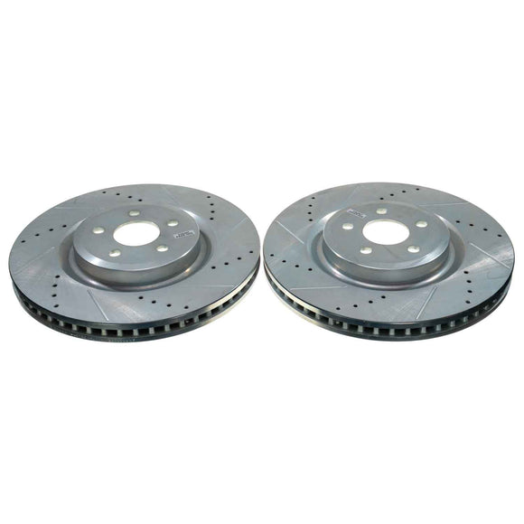 PowerStop Evolution Drilled Slotted Rotors Pair Front For Ford Edge