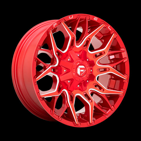 22X12 Fuel D771 TWITCH Candy Red Milled 8X165.1 ET-44 wheel/rim