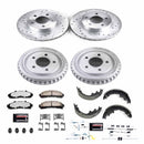 PowerStop Z36 Ceramic Brake Pads with Drilled Slotted Rotors and Drum Shoe Kit