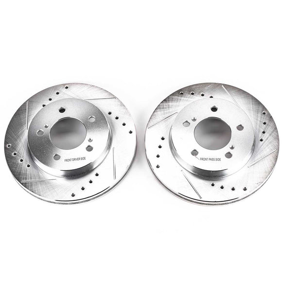 PowerStop Evolution Drilled Slotted Rotors Pair Front For Mercury Villager