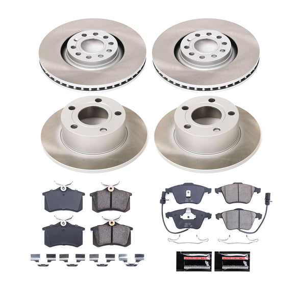PowerStop Semi-Coated Rotor and Low-Dust Ceramic Brake Pad Kit