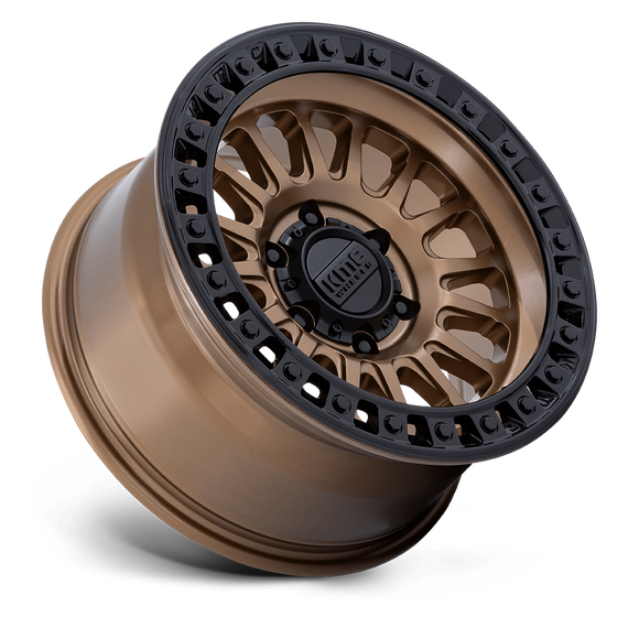 18X9 KMC KM552 IMS Matte Bronze With Gloss Black Lip 6x139.7 ET0 Wheel Rim