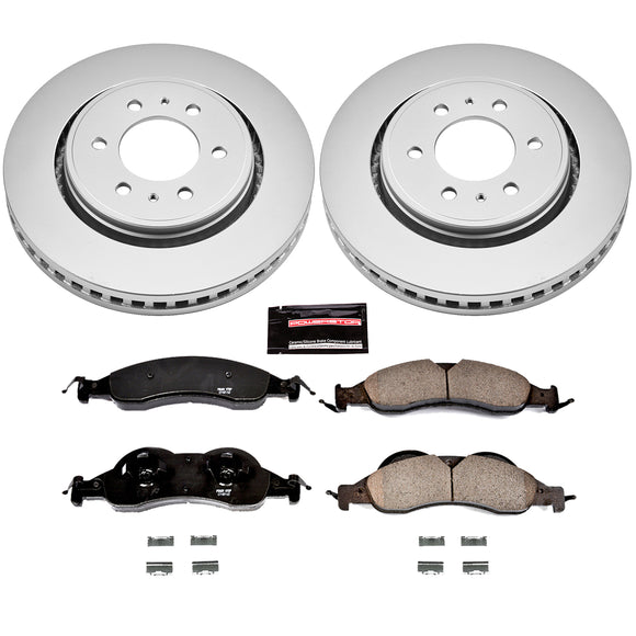 PowerStop Genuine Geomet Coated Rotor and Low-Dust Ceramic Brake Pad Kit