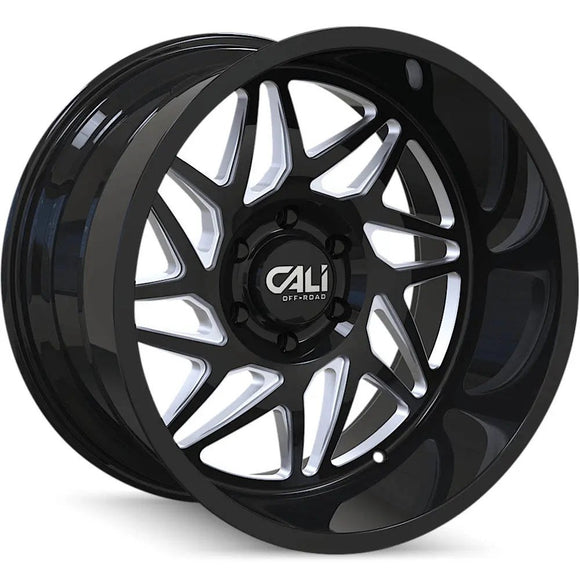 20x12 Cali Off-Road 9112 Gemini Gloss Black Milled 6x135 ET-51 Wheel Rim