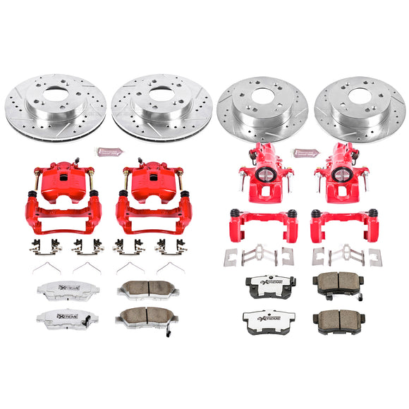PowerStop Z26 Street Performance Ceramic Brake Pad, Drilled Slotted Rotor, and C