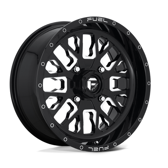 18X7 Fuel UTV D611 Stroke Gloss Black Milled 4X156 ET13 wheel/rim