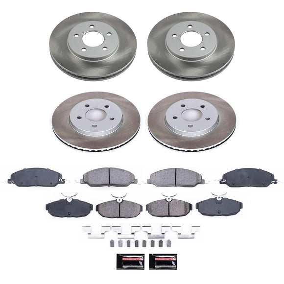 PowerStop Semi-Coated Rotor and Low-Dust Ceramic Brake Pad Kit