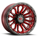 20x9 Vision 405 Korupt Gloss Red with Gloss Black Lip 8x170 ET-12 CB125.2