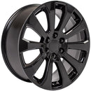 22" Replica Wheel CV95 Fits Chevrolet Silverado Rim 22x9 Black Wheel