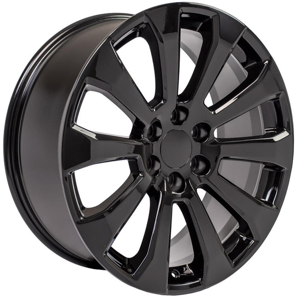 22" Replica Wheel CV95 Fits Chevrolet Silverado Rim 22x9 Black Wheel
