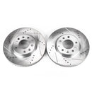 PowerStop Evolution Drilled Slotted Rotors Pair Front For Mazda CX-7