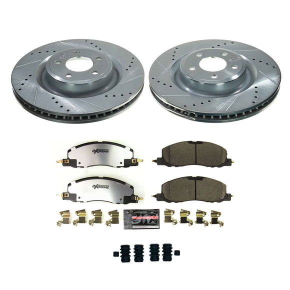 PowerStop Z36 Carbon-Fiber Ceramic Brake Pad with Drilled and Slotted Rotor Kit