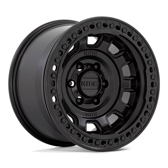 17X9 KMC KM236 TANK Beadlock Satin Black 5X127 ET-15 wheel/rim