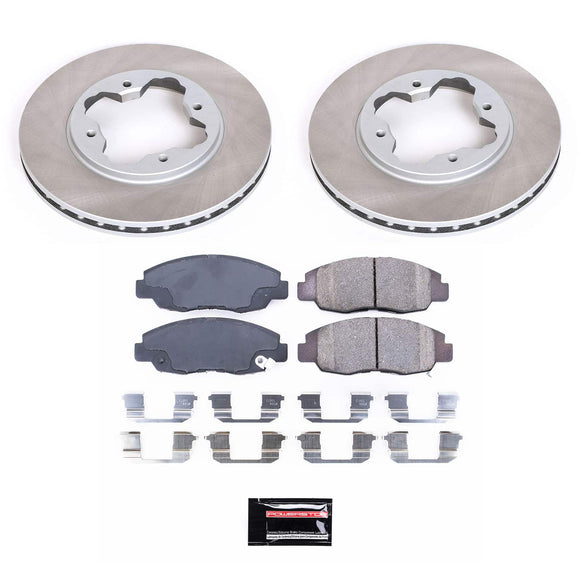 PowerStop Semi-Coated Rotor and Low-Dust Ceramic Brake Pad Kit