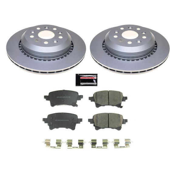 PowerStop Genuine Geomet Coated Rotor and Low-Dust Ceramic Brake Pad Kit