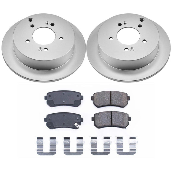 PowerStop Genuine Geomet Coated Rotor and Low-Dust Ceramic Brake Pad Kit