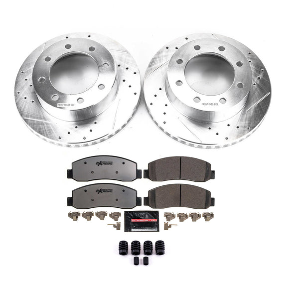PowerStop Z36 Carbon-Fiber Ceramic Brake Pad with Drilled and Slotted Rotor Kit