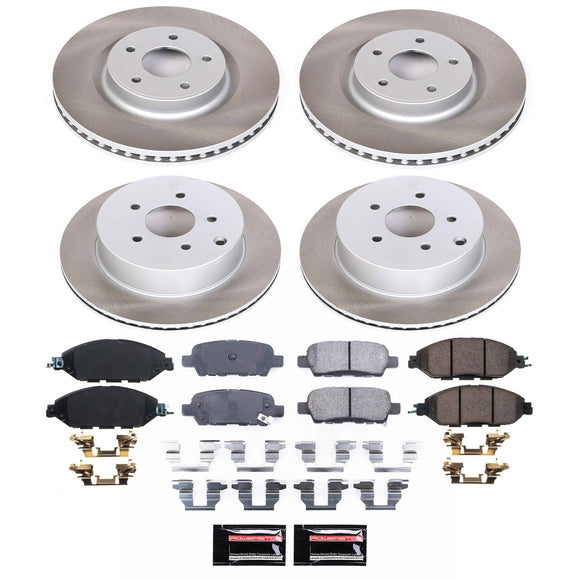 PowerStop Semi-Coated Rotor and Low-Dust Ceramic Brake Pad Kit