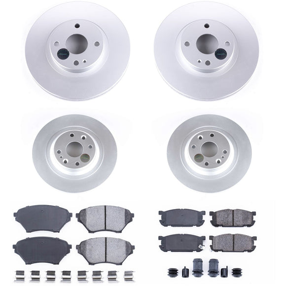 PowerStop Genuine Geomet Coated Rotor and Low-Dust Ceramic Brake Pad Kit