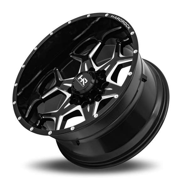 22x12 Hardrock Reckless Xposed Gloss Black Milled 6x135 ET-51 wheel/rim