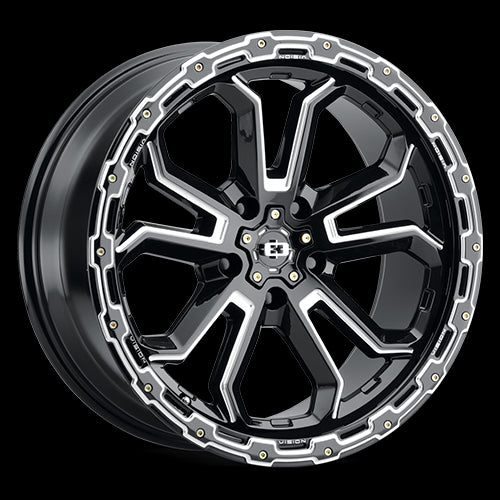 18x9 Vision 405 Korupt Black Milled Spoke 5x114.3 5x4.5 ET12 Wheel Rim - 0