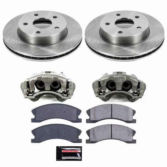 PowerStop OE Stock Replacement Low-Dust Ceramic Brake Pad, Rotor and Caliper Kit