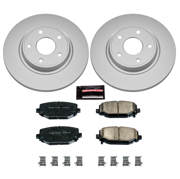PowerStop Genuine Geomet Coated Rotor and Low-Dust Ceramic Brake Pad Kit