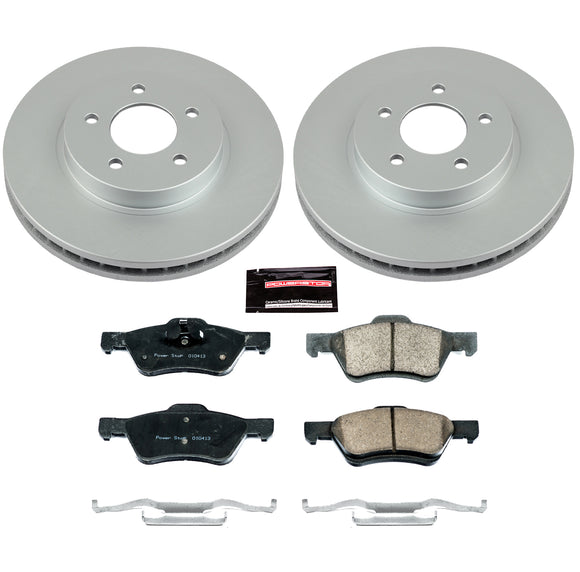PowerStop Genuine Geomet Coated Rotor and Low-Dust Ceramic Brake Pad Kit