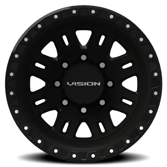 17x6.5 Vision 408 Manx 2 Dually Satin Black Wheel 8x170 ET-143 CB125.2
