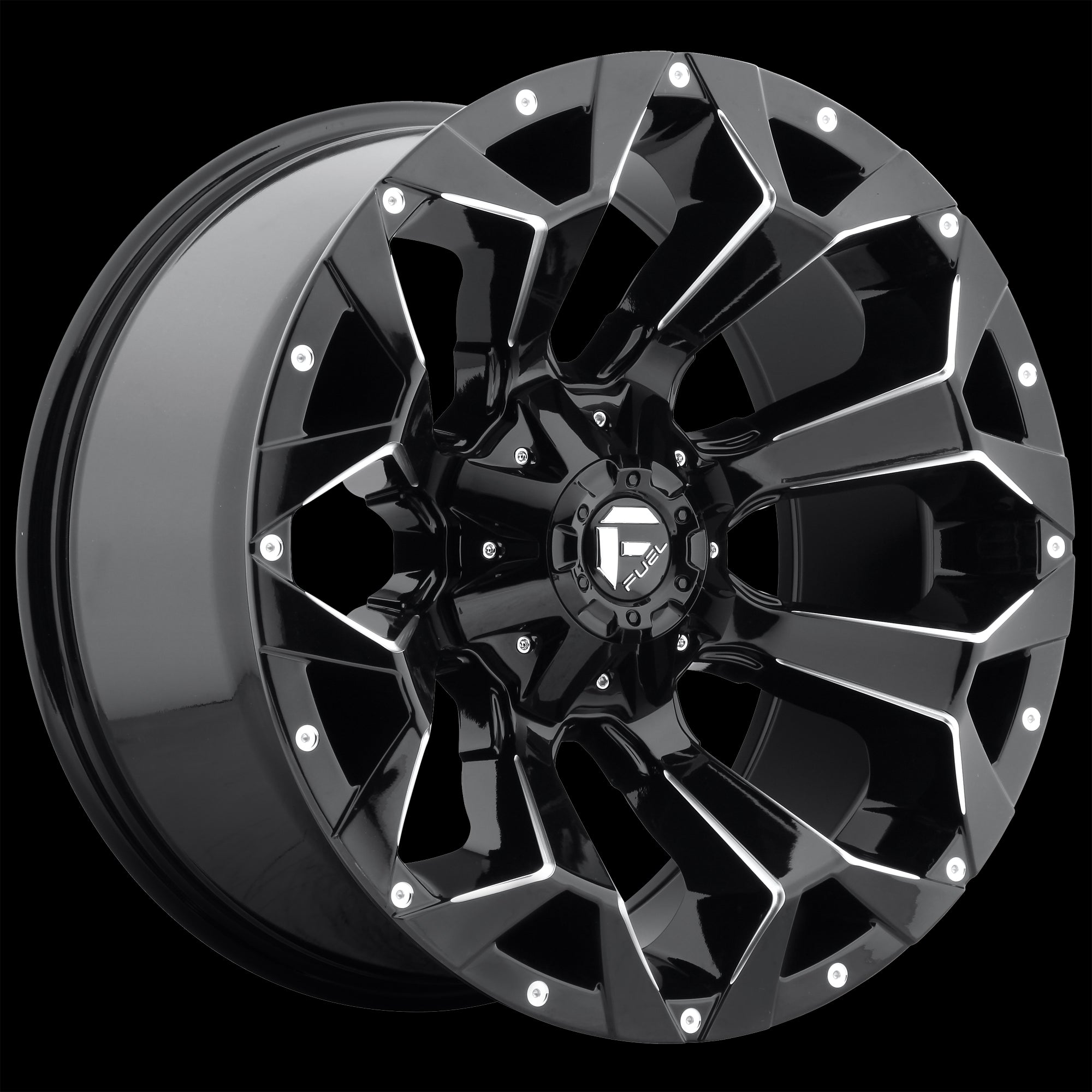 17X9 Fuel D576 Assault Gloss Black Milled 5X114.3/5X127 ET1 wheel/rim