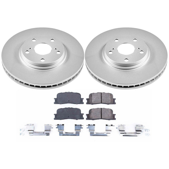 PowerStop Genuine Geomet Coated Rotor and Low-Dust Ceramic Brake Pad Kit