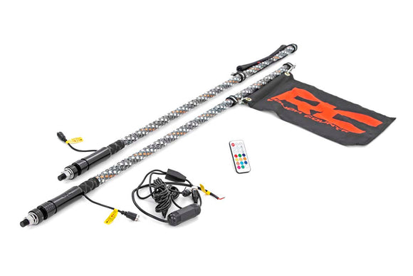 Rough Country Multi Color LED Whip 4' Long Pair