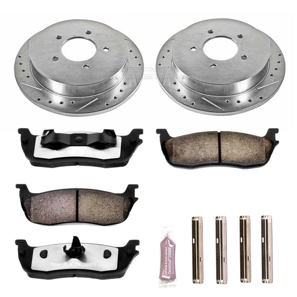 PowerStop Z36 Carbon-Fiber Ceramic Brake Pad with Drilled and Slotted Rotor Kit
