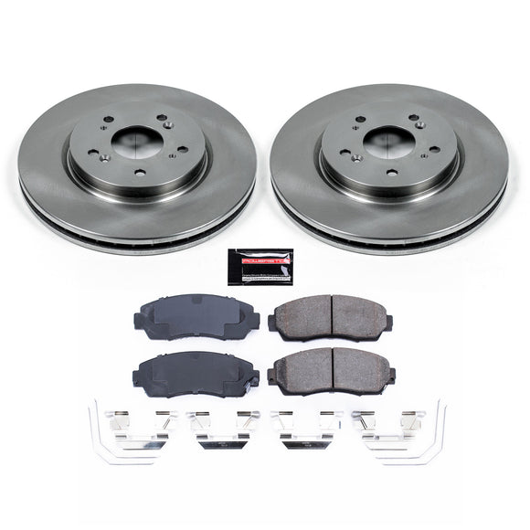 PowerStop OE Stock Replacement Low-Dust Ceramic Brake Pad and Rotor Kit