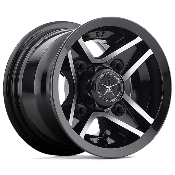 8X7 Fairway Alloys Divot Gloss Black Machined Wheel/Rim 4x101.6 ET0