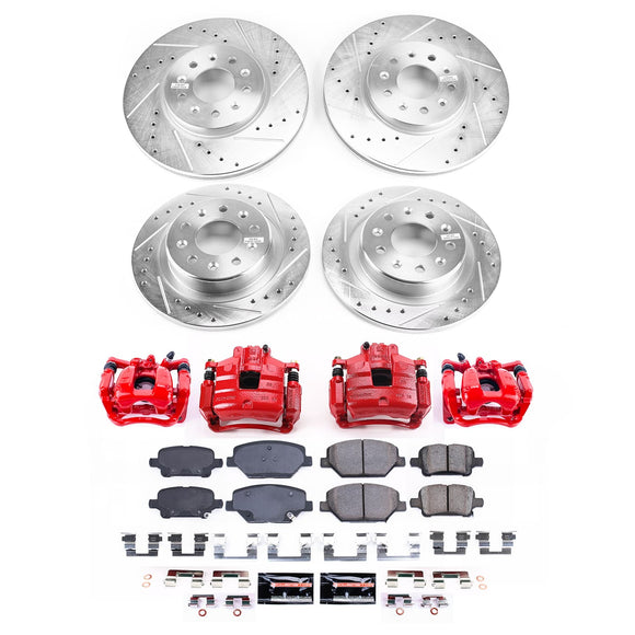 PowerStop Z23 Daily Driver Carbon-Fiber Ceramic Pads Drilled & Slotted Rotor & C