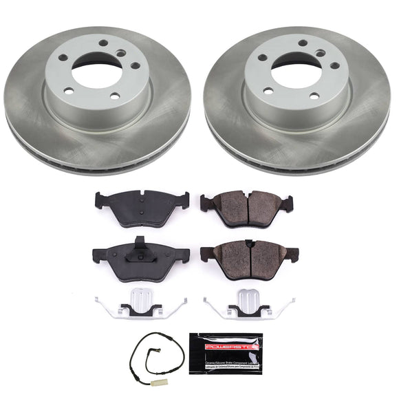 PowerStop Semi-Coated Rotor and Low-Dust Ceramic Brake Pad Kit