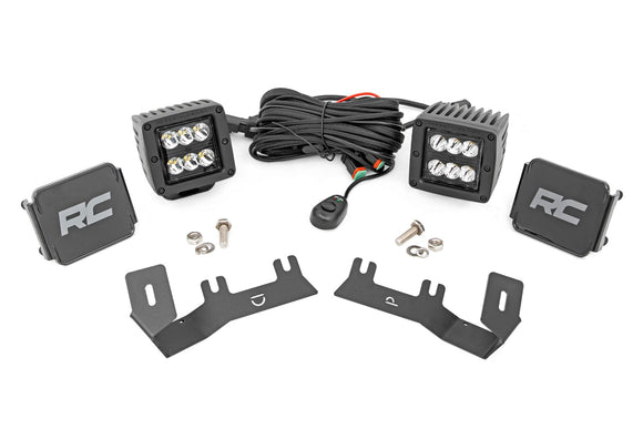 Rough Country LED Ditch Light Kit 2" Black For Chevy GMC 1500 14-18