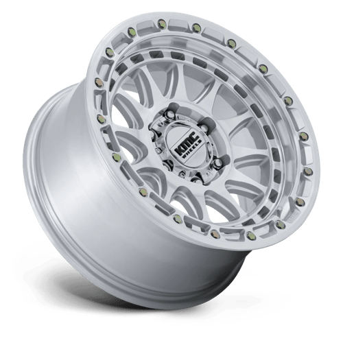 18x9 KMC KM556 Crux Gloss Silver Machined Face 6x139.7 ET0 CB106.1 Wheel