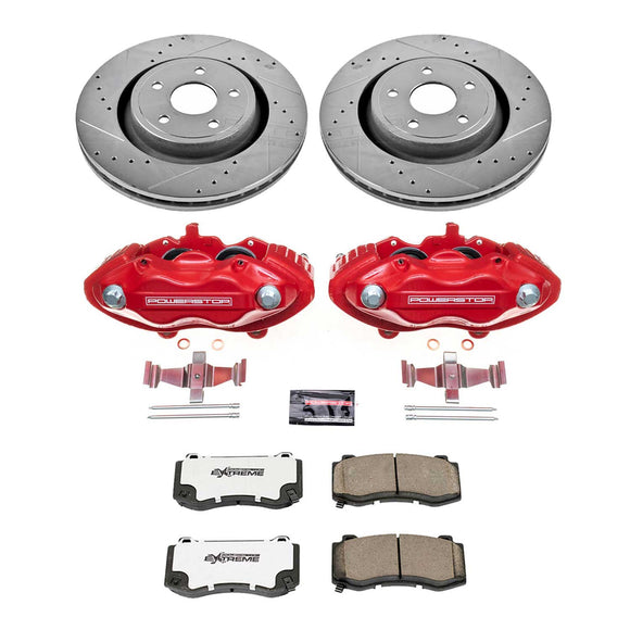 PowerStop Z26 Street Performance Ceramic Brake Pad, Drilled Slotted Rotor, and C