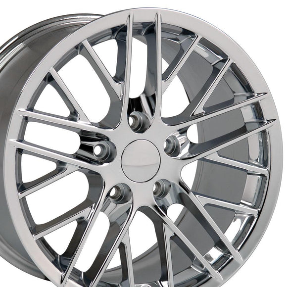 18" Replica Wheel CV08B Fits Chevrolet Corvette - C6 ZR1 Rim 18x8.5 Chrome Wheel