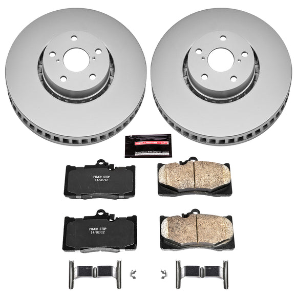 PowerStop Genuine Geomet Coated Rotor and Low-Dust Ceramic Brake Pad Kit
